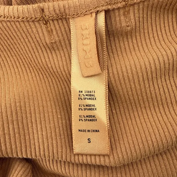 SKIMS Camel Brown Soft Lounge Ribbed Long Slip Maxi Dress Size Small S EUC - Image 7