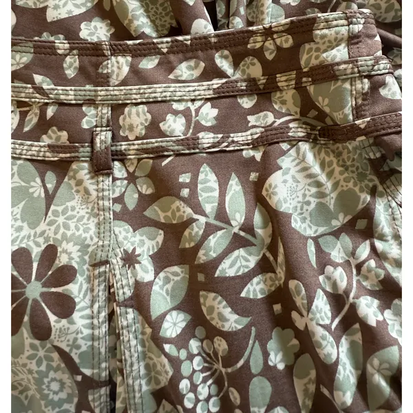 Lapis Floral Skirt Womens Size L Brown Blue A Line Pull On Mid Rise Flowy Comfy - Image 9