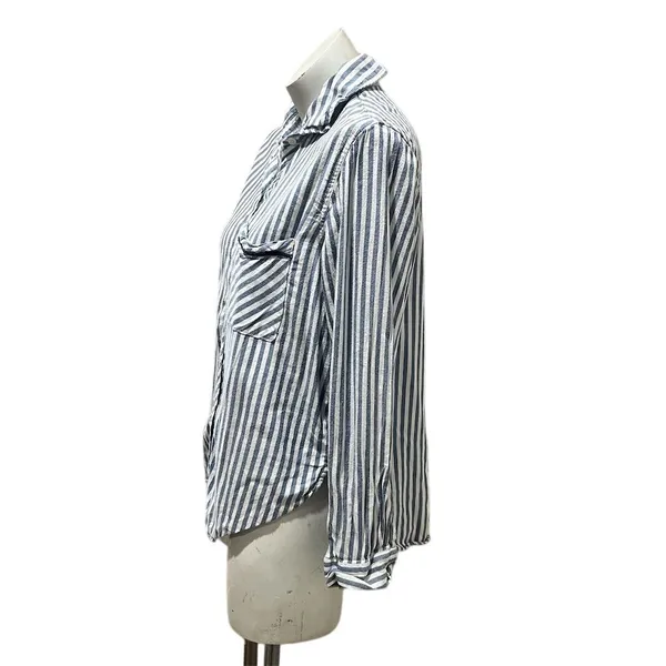 Aerie Women's Striped Long Sleeve Button-Up Shirt Multicolor Size M - Image 10