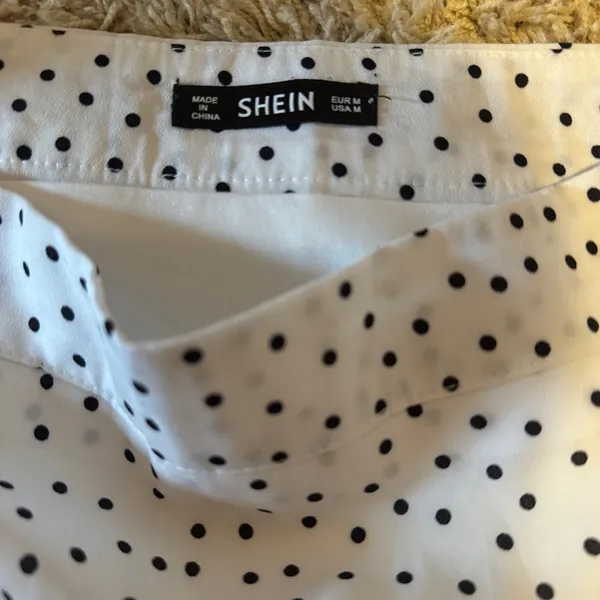 SheIn White Black polka dot Mini Wrap Skirt - Image 4