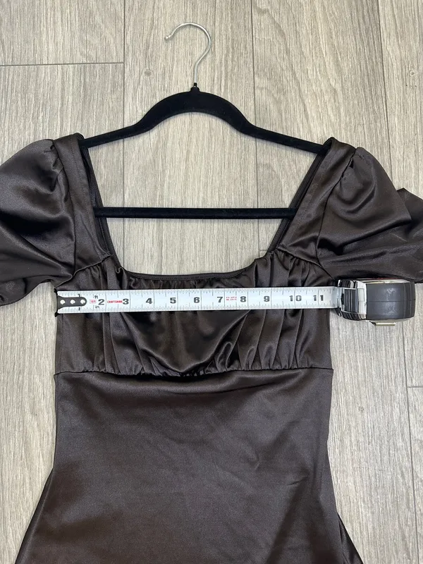 Divided H&M Black Graduation Dress XS Puff Sleeve Square Neck - Image 8