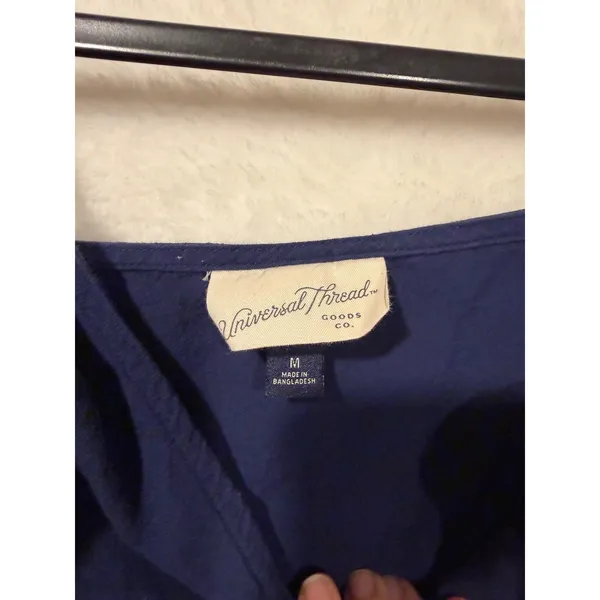 Universal Thread Blue‎ Cotton Tiered Midi Dress Womens Size M Spaghetti Strap - Image 9