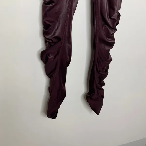 Alo yoga High-Waist Cinched Legging Oxblood Shine Purple Womens Large - Image 12