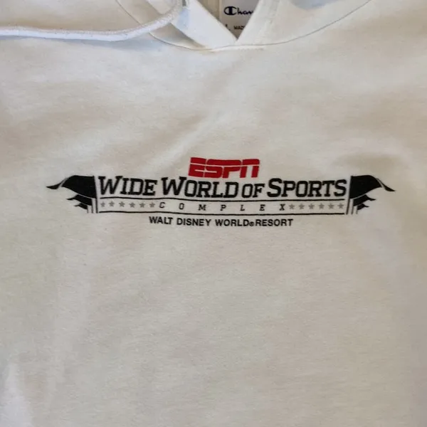 Vintage Champion/Disney Wide World Of Sports Hoodie Sweat Shirt sz L - Image 2