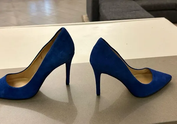 Nine West Blue Suede Heels-sold at Nordstrom-8 1/2 M - Image 2