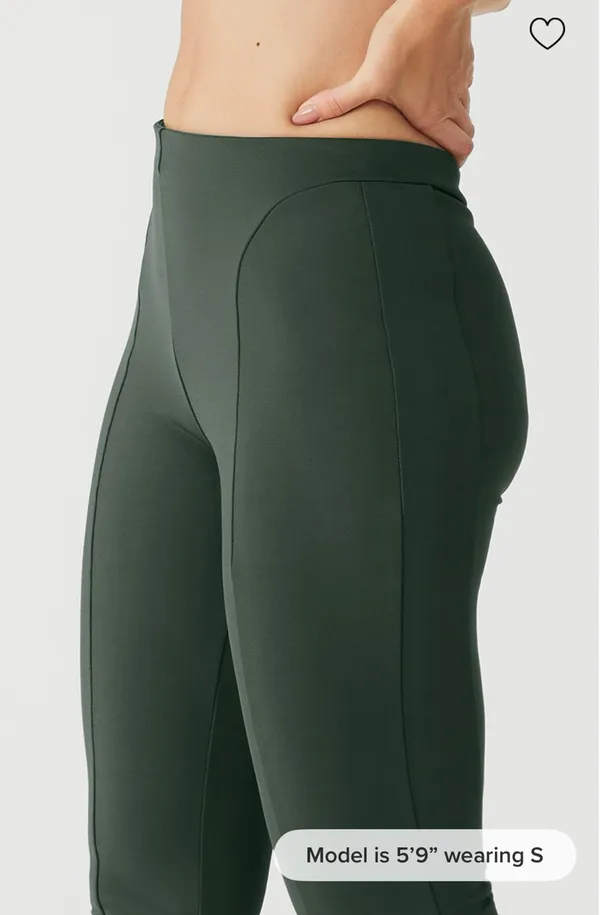 Alo High-Waist 7/8 Zip It Flare Leggings - Cactus Green - Image 4