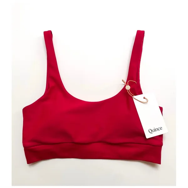 Quince Italian Tank Bikini Swim Top Cherry Red Size XS NEW - Image 2