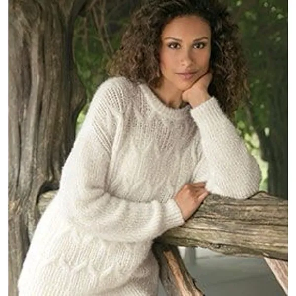 Soft Surroundings Ivory Soft Fuzzy Narcissa Crew Neck Sweater XL - Image 11