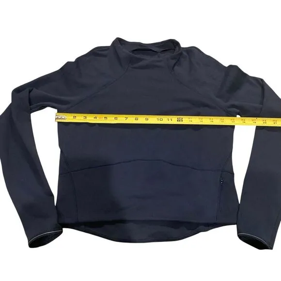 Lululemon Women's‎ 6 Hill And Valley Mock Neck Pullover Nocturnal Teal Crop - Image 7