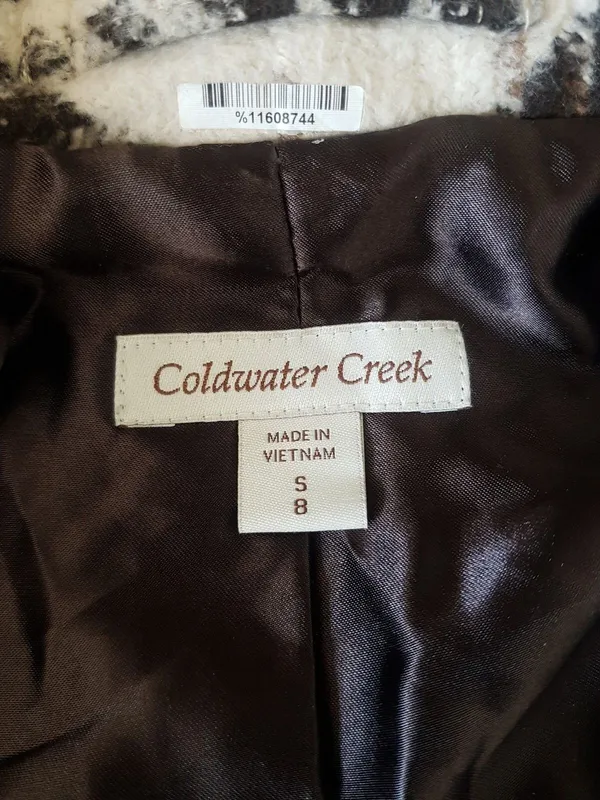 Coldwater Creek Womens Trench Coat Jacket Light Academia Cabin Core Preppy Sz 8 - Image 9