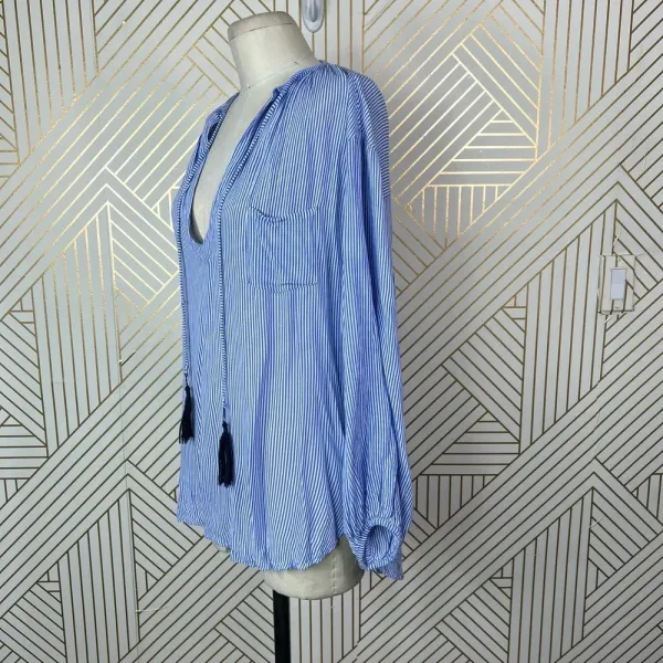 Faithfull the Brand Alice Blue Stripe‎ Tasseled Top Size US 6 - Image 6