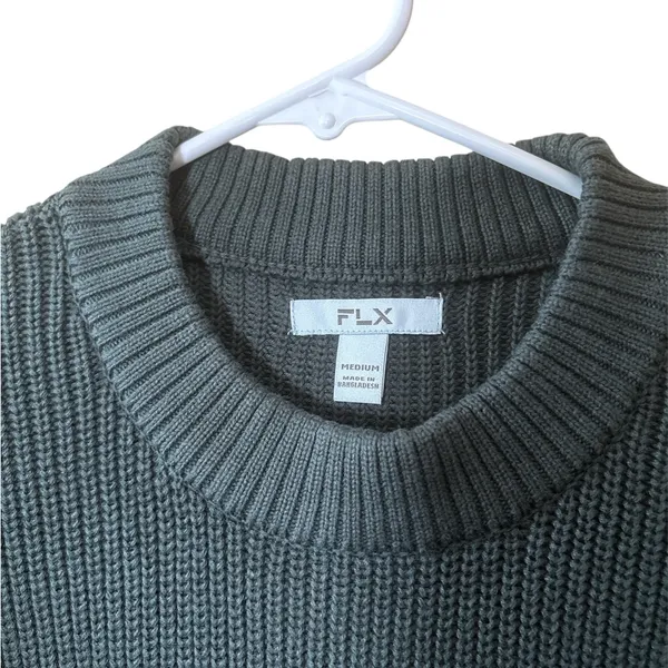 FLX Green Knit Sweater,Size Medium - Image 2