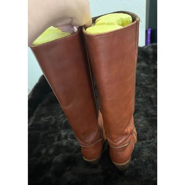 Vintage Womens 8.5 Dexter Campus Boots Tall Western Riding Stacked Leather Heel - Image 3
