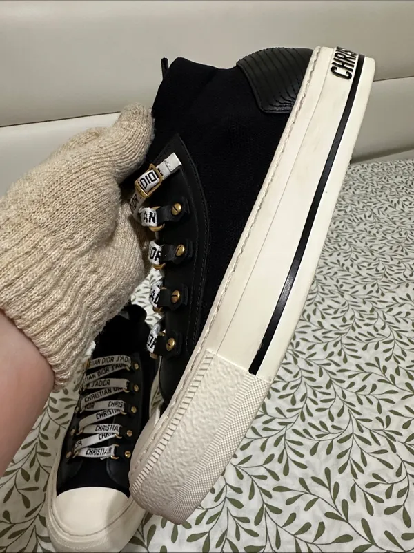 Christian Dior Black & White J'Adior Lace-Up Platform Sneakers - Image 5