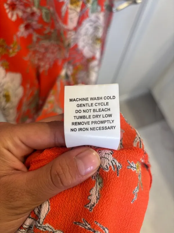 Superfoxx Floral Wrap Maxi Dress Coral Orange Short Sleeve Size Small - Image 5