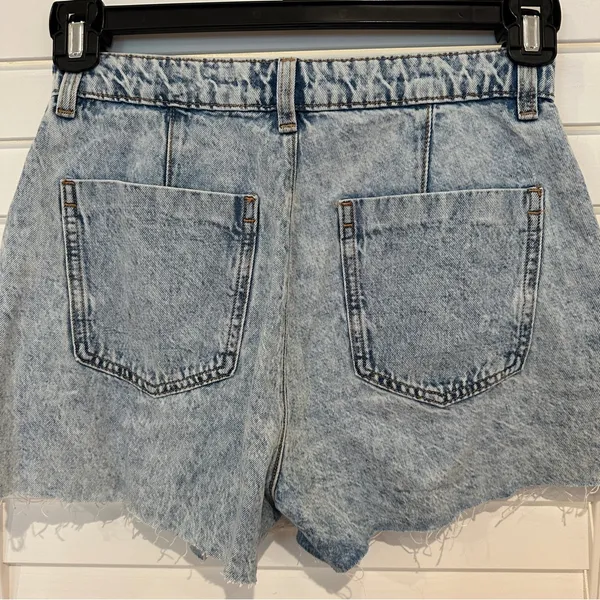 Zara Denim Skort Sz XS Cutoff Jean Shorts Acid Wash - Image 6