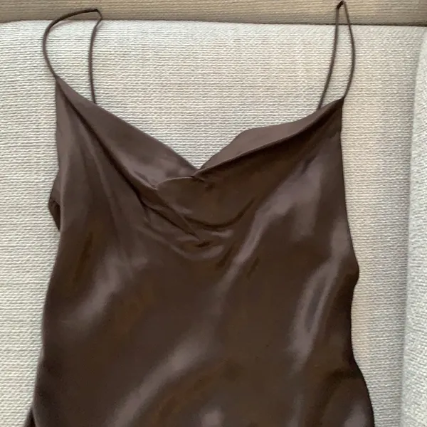 Zara brown silky tank top - Image 2