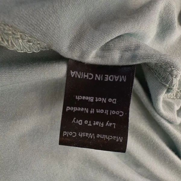 POL V Neck Top Women LG Sage Green Long Sleeve Minimalist Lightweight Capsule‎ - Image 6