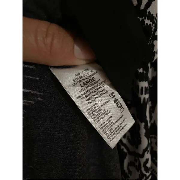 Kiara Black White Paisley Print Sleeveless Maxi Dress Faux Tie Size Large - Image 6