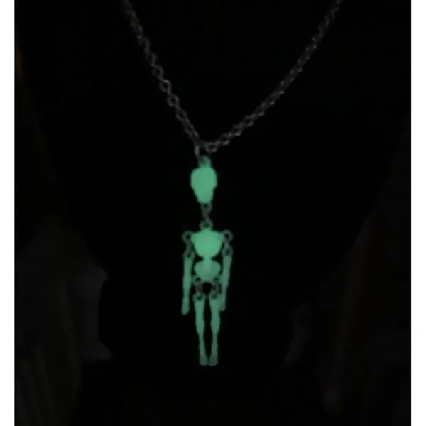 Skeleton Necklace Moveable Limb Steampunk Punk Skull Glow In The Dark Necklace - Image 2