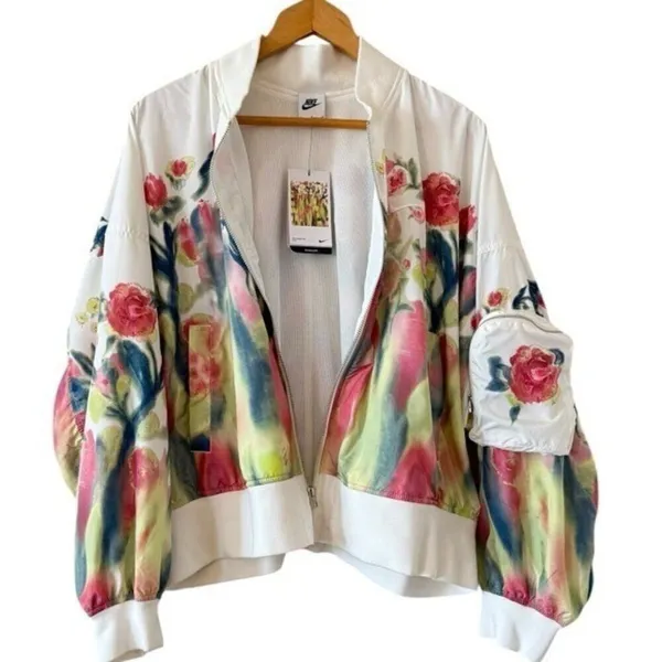 NIKE Sportswear Artist Collection Bomber Jacket Sail White Size L NEW - Image 10