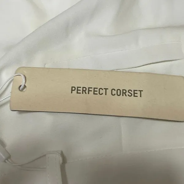 NEW Perfect Corset Women's White High Rise Wide Leg Straight Trousers Pants S - Image 4