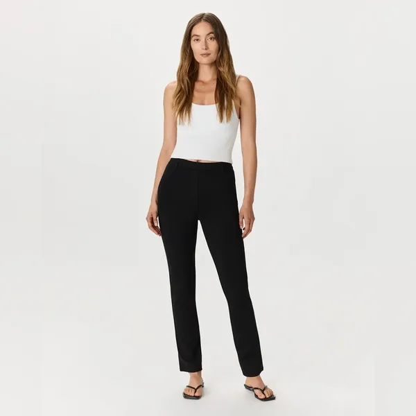 Quince Ultra-Stretch Ponte Straight Leg Pants‎ in Black, Size S - Image 4