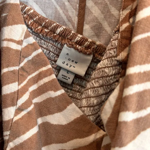 A New Day Tan Zebra Print Long Sleeve Linen Blend blazer + crop top matching 2 piece set - Image 9