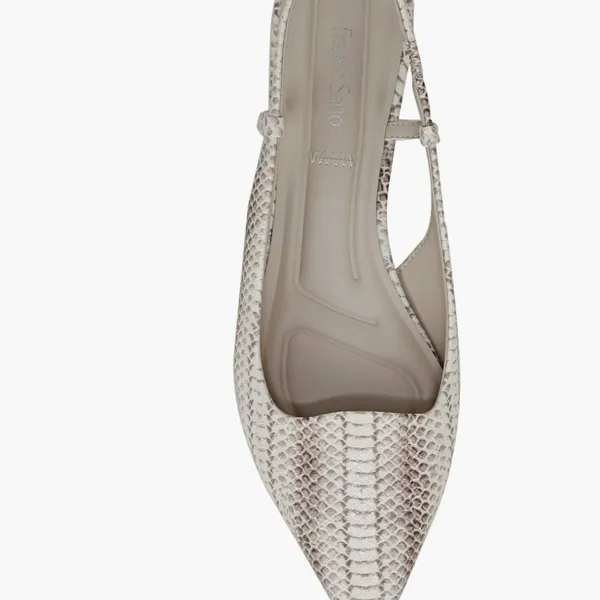 NEW FRANCO SARTO Palmira Slingback Pointed Toe Pump Color: Grey Snake Print - Image 7