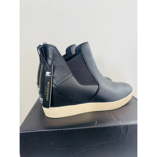 Sorel Out N About Wedge Leather Bootie, Ankle Boots Black, Size 9.5‎ NWT - Image 11