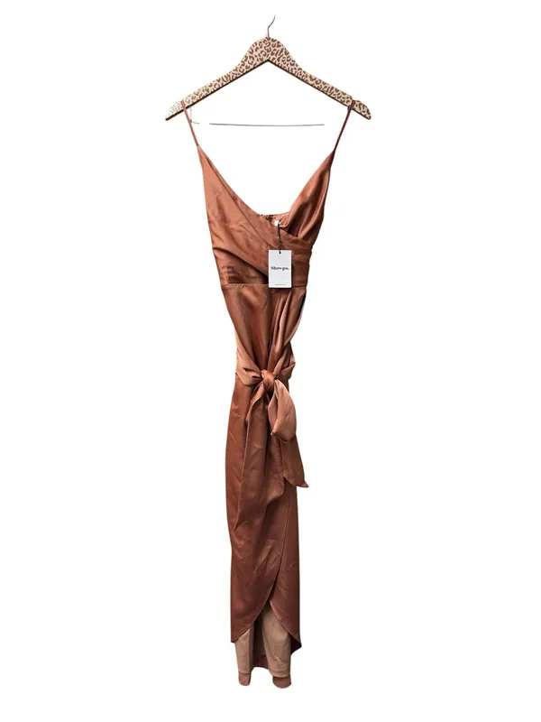 Showpo. How Will I Know Wrap Waist Tulip Hem Midi Dress Dusty Rose US 6 NWT - Image 3