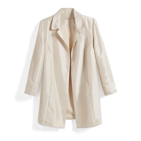 NWT Chico’s Subtle Sheen Topper Jacket Natural Cream Size 3 or XL - Image 3