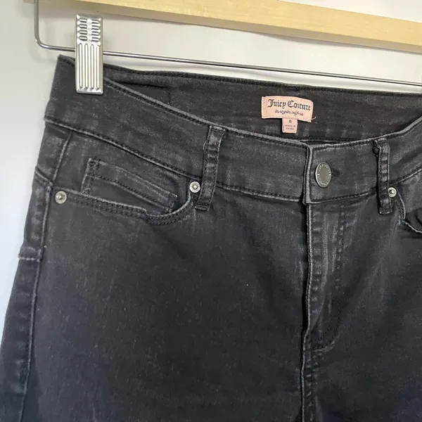 Juicy‎ Couture LA black jeans women's size 8 cotton pants skinny leg design - Image 2