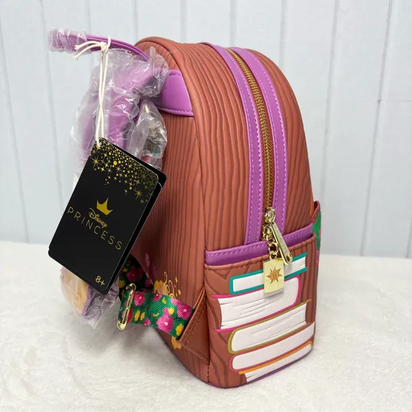 Loungefly Disney Rapunzel‎ Storybook Backpack - Brown and Purple - Image 2