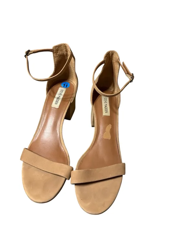 Steve Madden Irenee Tan Suede Ankle Strap Block Low Heel Sandals Womens Size 11 - Image 2