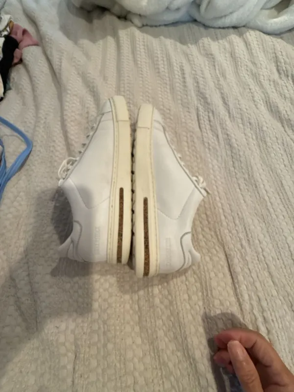 Birkenstock Bend Low White Leather Sneakers Size 38 - Image 4