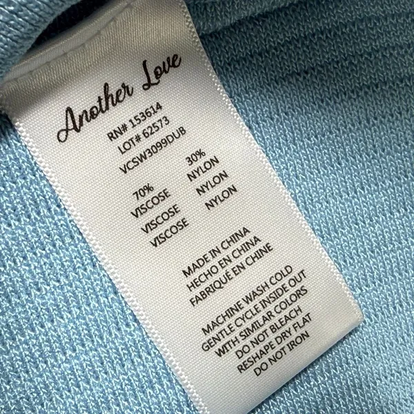 Another‎ Love Noa V Neck Sleeveless Ribbed Knit Top Dusty Blue Small NEW - Image 6