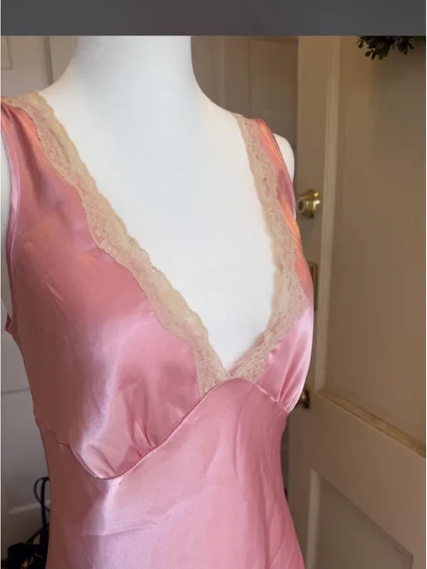 vintage Victoria’s Secret Pink Satin Slip Dress - Image 4