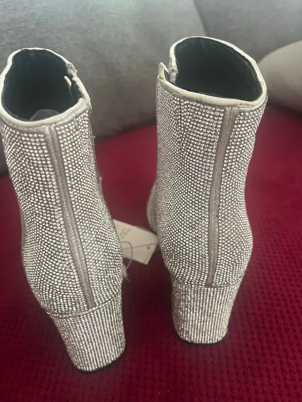 Madden Rhinestone Pointed Toe Booties with Cushioned - Image 8