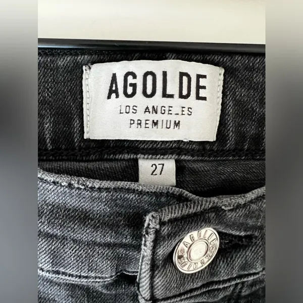 Agolde grey Feel Good denim pants raw hem 27 - Image 3