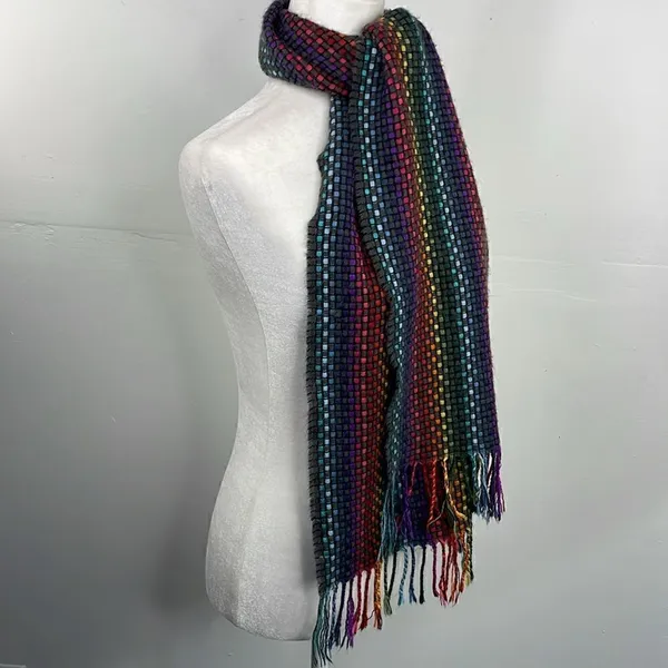 Merona Scarf Rectangular Rainbow Weave Warm Soft - Image 3