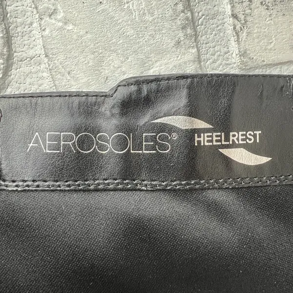 Aerosoles Incredible Riding Boots 7 Black Leather Zip Knee High Heelrest Cushion - Image 7