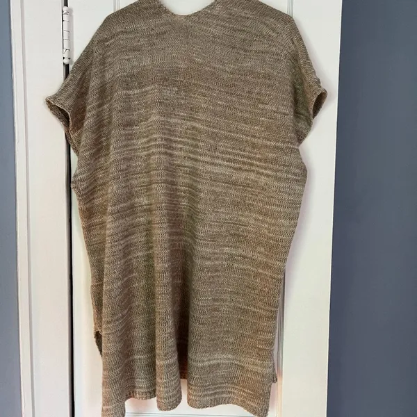 American Eagle chunky knit kimono one size neutral lagenlook oversized cozy fall - Image 2