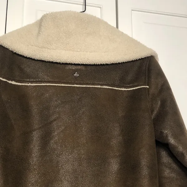 Prana Women’s Faux Suede Full Zip Sherpa Jacket Coat Small Excellent Condition - Image 11