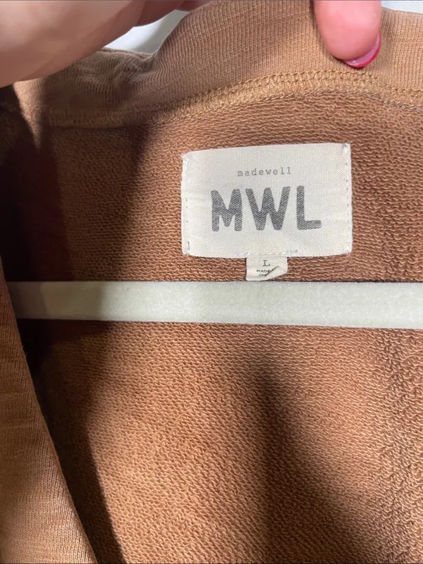 Madewell Womens Short Sleeve Coverall Jumpsuit Tan Large - Image 3