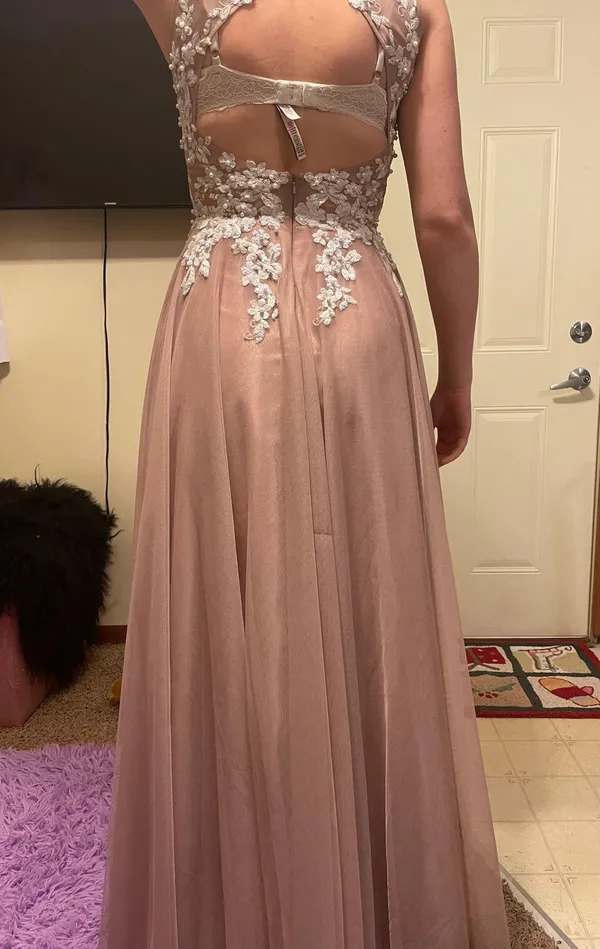 Blush Pink Prom Dress Size M - Image 2