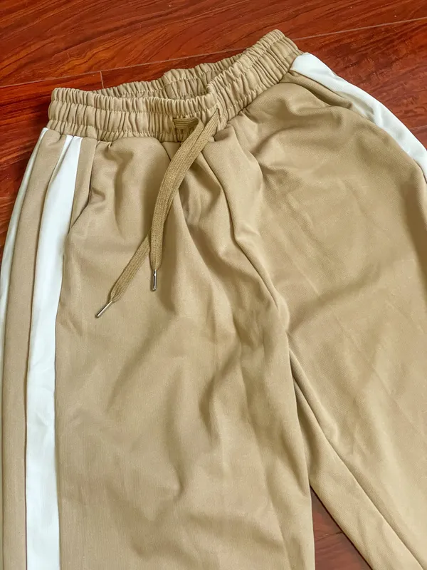 Striped Sweatpants Tan Size M - Image 2