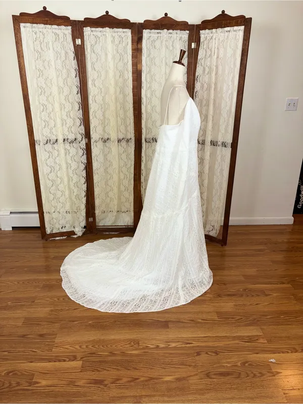 Gorgeous New Galina by David’s Bridal Crochet Lace Slip Wedding Gown - Image 7