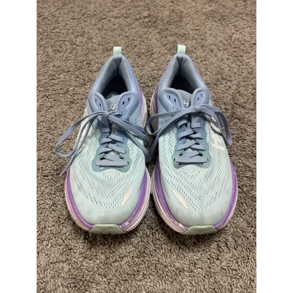 HOKA ONE ONE Bondi 8 Running Shoes Chalk Violet Pastel Lilac Sneaker Sz 8 Wide - Image 3