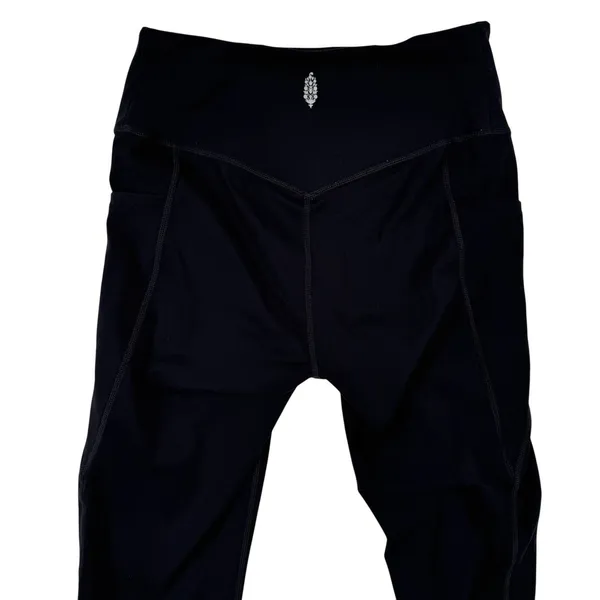 Free People FP Movement Wave Rider Leggings Black High Rise‎ Crop Pockets S - Image 2